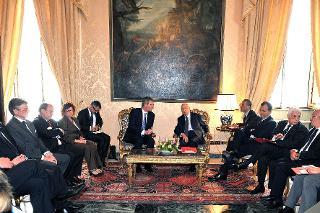 Il Presidente Giorgio Napolitano e il Presidente della Repubblica Federale di Germania Christian Wulff nel corso dei colloqui