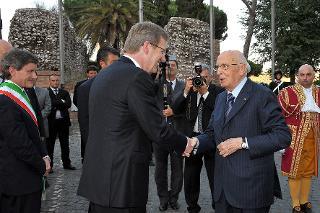 Il Presidente Giorgio Napolitano e il Presidente della Repubblica Federale di Germania Christian Wulff al Campidoglio