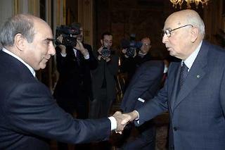 Il Presidente Giorgio Napolitano accoglie Agazio Loiero, Presidente della Giunta Regionale della Calabria