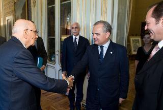 Il Presidente Giorgio Napolitano accoglie il Presidente della Federazione delle Comunità croate in Italia, Damir Murkovic