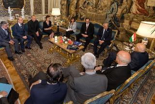 Il Presidente Giorgio Napolitano nel corso dell'incontro con una delegazione della Federazione delle Comunità croate in Italia