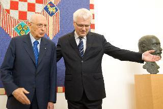 Il Presidente Giorgio Napolitano accolto dal Presidente della Repubblica di Croazia Ivo Josipovic
