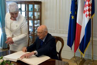 Il Presidente della Repubblica Giorgio Napolitano con il Primo Ministro della Repubblica di Croazia Jadranka Kosor