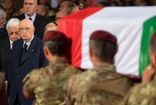 Il Presidente Giorgio Napolitano nel corso dei Funerali solenni del Primo Caporal Maggiore David Tobini, caduto nell'attentato in Afghanistan
