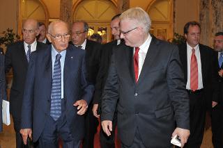 Il Presidente Giorgio Napolitano con il Presidente della Repubblica di Croazia Ivo Josipovic