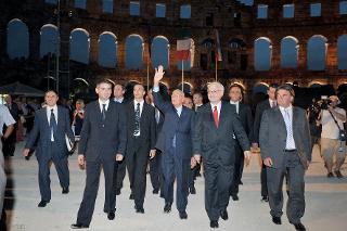 Il Presidente Giorgio Napolitano e il Presidente della Repubblica di Croazia Ivo Josipovic all'Arena di Pola