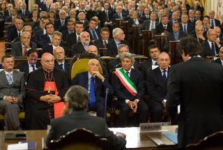 Il Presidente Giorgio Napolitano in occasione della cerimonia commemorativa del centenario della nascita di Giuseppe La Loggia