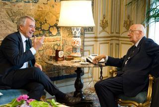 Il Presidente Giorgio Napolitano nel corso dei colloqui con il Sindaco di Milano Giuliano Pisapia