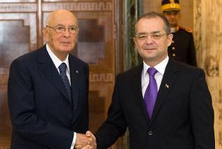 Il Presidente Giorgio Napolitano con il Primo Ministro di Romania Emil Boc
