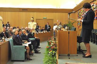 Il Presidente Giorgio Napolitano nel corso dell'apertura dell'Assemblea Generale del Consiglio Internazionale della Scienza