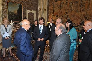 Il Presidente Giorgio Napolitano nel corso dell'incontro con una delegazione dell'UNICEF