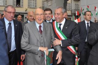 Il Presidente Giorgio Napolitano con il Sindaco di Biella Prof. Donato Gentile