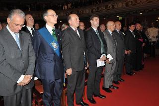 Il Presidente Giorgio Napolitano durante il minuto di silenzio per la tragedia di Barletta