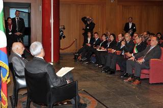 Il Presidente Giorgio Napolitano nel corso dell'incontro &quot;Scuola per la Democrazia&quot;