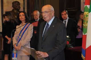Il Presidente Giornio Napolitano in occasione del suo intervento al Municipio di Cuneo