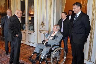 Il Presidente Giorgio Napolitano con il Prof. Giancarlo Trentini, Presidente emerito del Comitato permanente italiano della Maison de l'Italie