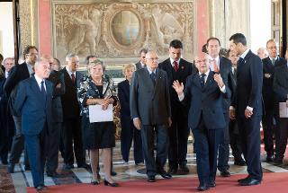Il Presidente Giorgio Napolitano nel corso dell'inaugurazione della restaurata Galleria di Alessandro VII
