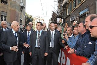 Il Presidente Giorgio Napolitano incontra gli operai di Fincantieri