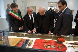 Il Presidente Giorgio Napolitano con il Sindaco di Pisa Marco Filippeschi e Paolo Peluffo visita la restaurata Domus Mazziniana