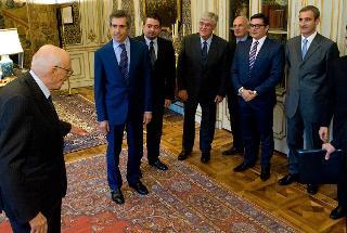 Il Presidente Giorgio Napolitano accoglie una delegazione dell'Associazione delle Industrie del Dolce e della Pasta Italiane