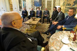 Il Presidente della Repubblica Giorgio Napolitano nel corso dell'incontro con una delegazione dell'Associazione delle Industrie del Dolce e della Pasta Italiane, guidata dal Presidente Paolo Barilla