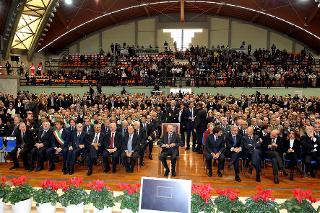 Il Presidente Giorgio Napolitano al Palasangiacomo in occasione della cerimonia commemorativa di Giuseppe Di Vagno