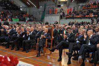 Il Presidente Giorgio Napolitano nel corso della cerimonia commemorativa di Giuseppe Di Vagno al Palasangiacomo