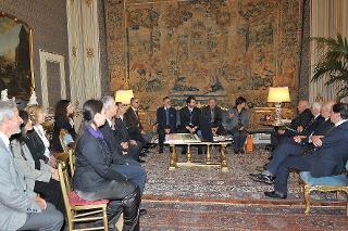 Il Presidente Giorgio Napolitano nel corso dell'incontro con la Dott.ssa Daniela Montali, Sindaco del Comune di Chiaravalle in occasione della presentazione del progetto &quot;La strada giusta&quot;