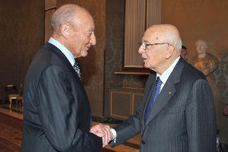 Il Presidente Giorgio Napolitano con Lucio Caputo, Presidente ASILM - American Society of the Italian Legions of Merit