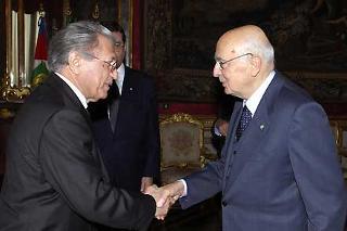 Il Presidente Giorgio Napolitano con il Signor Musa M. Maroofi, nuovo Ambasciatore della Repubblica Islamica dell'Afghanistan, in occasione della presentazione delle Lettere Credenziali