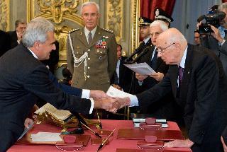 Il Presidente Giorgio Napolitano con Renato Balduzzi Ministro per la Salute
