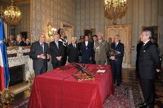 Il Presidente Giorgio Napolitano durante il suo intervento nel corso del Giuramento del Ministro della Difesa Amm. Giampaolo Di Paola