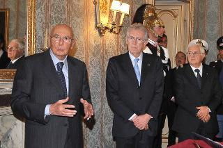 Il Presidente Giorgio Napolitano nel corso del Giuramento del Ministro della Difesa Amm. Giampaolo Di Paola