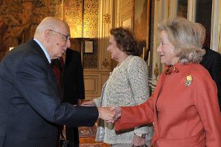 Il Presidente Giorgio Napolitano con la Sig.ra Carla Macola Bonsembiante, socia della Fondazione Amici della Fenice e componente della giuria popolare