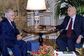 Il Presidente Giorgio Napolitano con Antonio Maccanico, Presidente dell'Associazione Civita