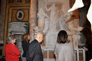 Il Presidente Giorgio Napolitano nel corso dell'inaugurazione della Mostra &quot;I Borghese e l'Antico&quot;, alla Galleria Borghese