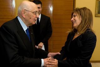 Il Presidente Giorgio Napolitano con il Presidente di Confindustria Emma Marcegaglia