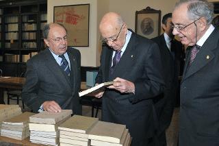 Il Presidente Giorgio Napolitano in occasione del Convegno &quot;Le Accademie Nazionali e la Storia d'Italia&quot;
