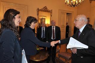 Il Presidente Giorgio Napolitano con i rappresentanti regionali e Provinciali di CGIL,CISL, UIL e UGL