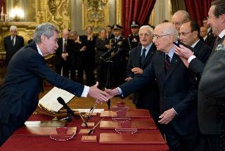 Il Presidente Giorgio Napolitano con il Giudice della Corte costituzionale Mario Rosario Morelli