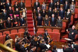 Il Presidente Giorgio Napolitano in occasione del concerto di Natale diretto dal Maestro Daniel Oren