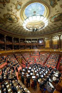 L'Aula del Senato in occasione del concerto di Natale diretto dal Maestro Daniel Oren, alla presenza del Presidente Giorgio Napolitano