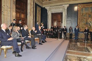 Il Presidente Giorgio Napolitano durante la cerimonia degli auguri di Natale e Capodanno da parte del Corpo Diplomatico