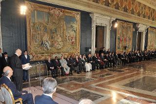 Il Presidente Giorgio Napolitano nel corso del suo intervento in occasione della presentazione degli auguri di Natale e Capodanno da parte del Corpo Diplomatico