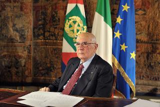 Il Presidente della Repubblica Giorgio Napolitano nel corso del tradizionale messaggio di fine anno agli italiani