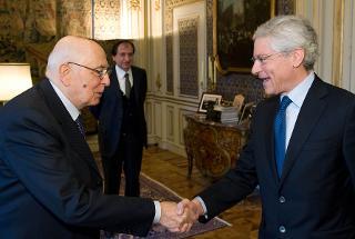 Il Presidente Giorgio Napolitano con Giovanni Pitruzzella, Presidente dell'Autorità Garante per la Concorrenza e il Mercato