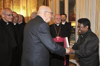 Il Presidente Giorgio Napolitano in occasione dell'incontro con i Rettori delle Università e degli Atenei Pontifici romani