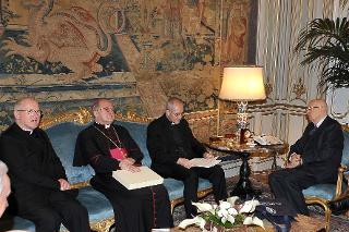 Il Presidente Giorgio Napolitano nel corso dell'incontro con i Rettori delle Università e degli Atenei Pontifici romani