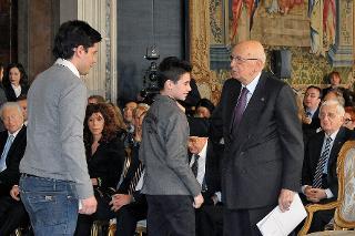 Il Presidente Giorgio Napolitano nel corso della celebrazione del &quot;Giorno della Memoria&quot;