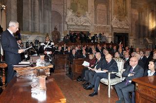 Il Presidente Giorgio Napolitano durante la cerimonia inaugurale dell'Anno Giudiziario del Consiglio di Stato